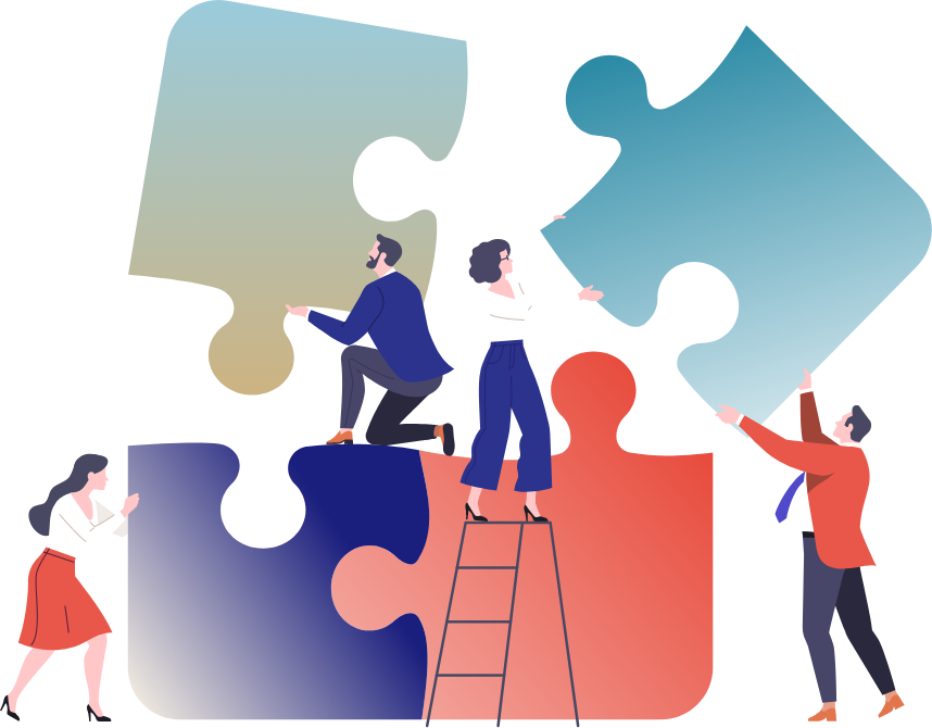 クリップボードを持った人々のイラスト